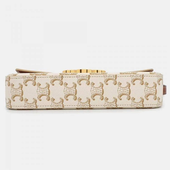 Brand New! Authenticated Celine Triomphe Claude Coated Canvas Shoulder Bag - Picture 12 of 16